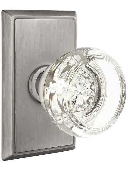 Providence Door Set With Georgetown Crystal Knobs in Antique Pewter.